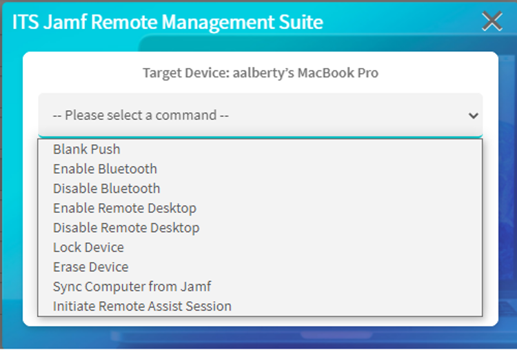 ITS Jamf Remote Management Suite